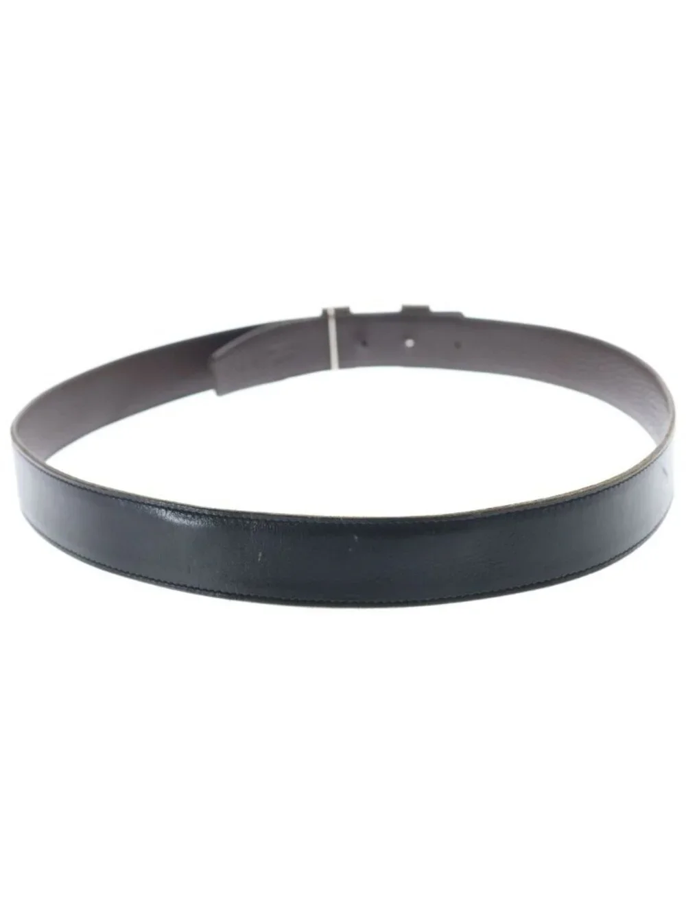 Hermes Constance Belt Reversible Leather Black Brown Silver